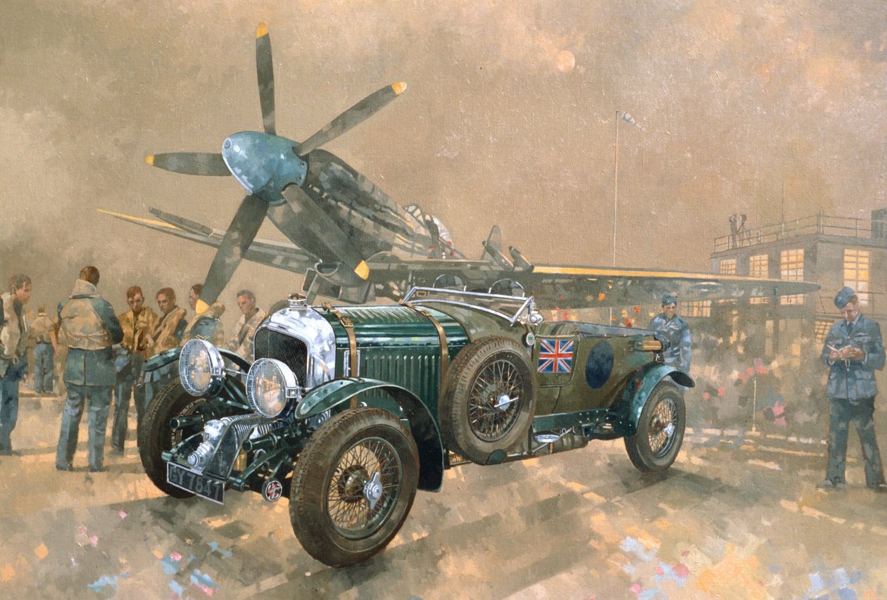 Bentley i Spitfire (olej na płótnie) autorstwa Peter Miller