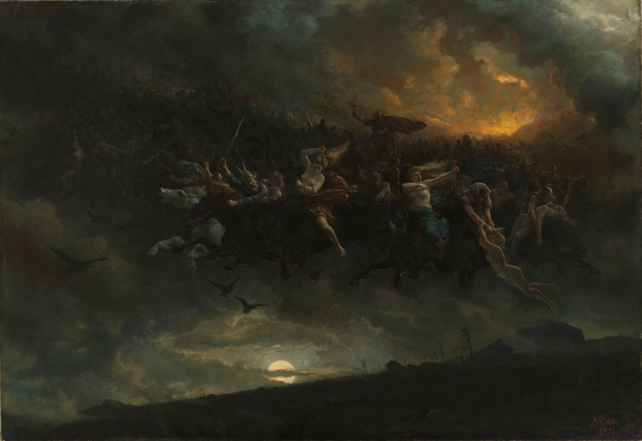 Dzikie polowanie na Odyna, 1872. autorstwa Peter Nicolai Arbo