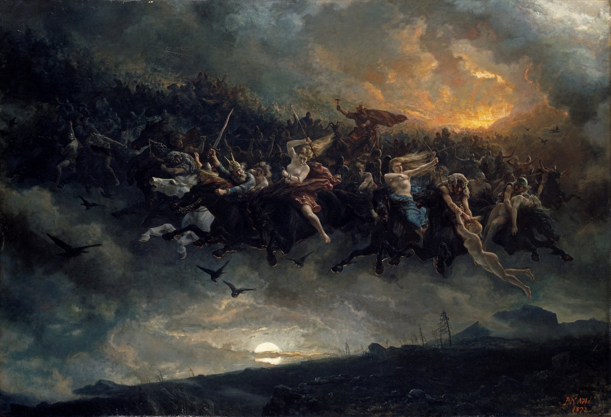 Dzikie polowanie na Odyna, 1872. autorstwa Peter Nicolai Arbo