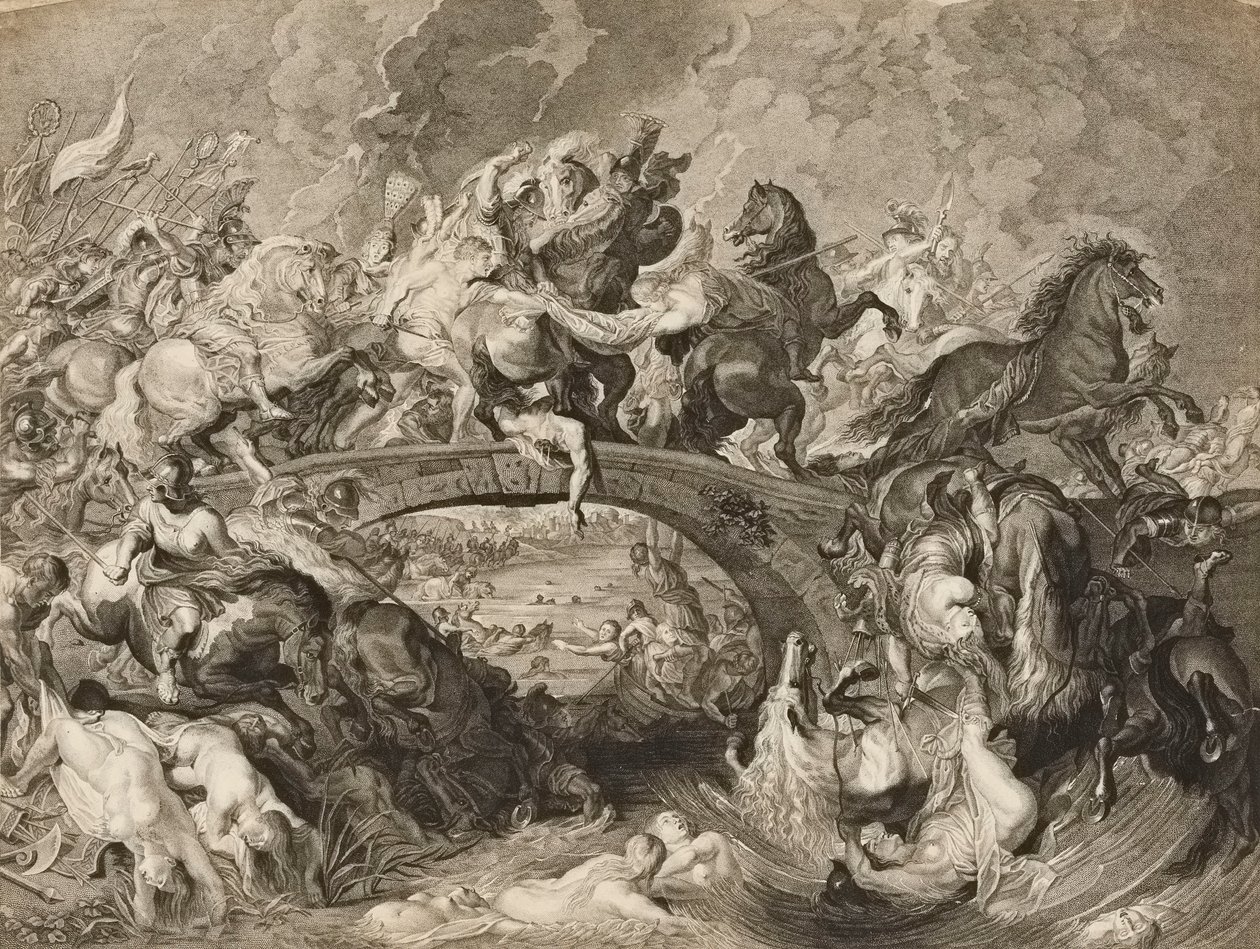 Bitwa Amazonek (rycina) autorstwa Peter Paul (after) Rubens