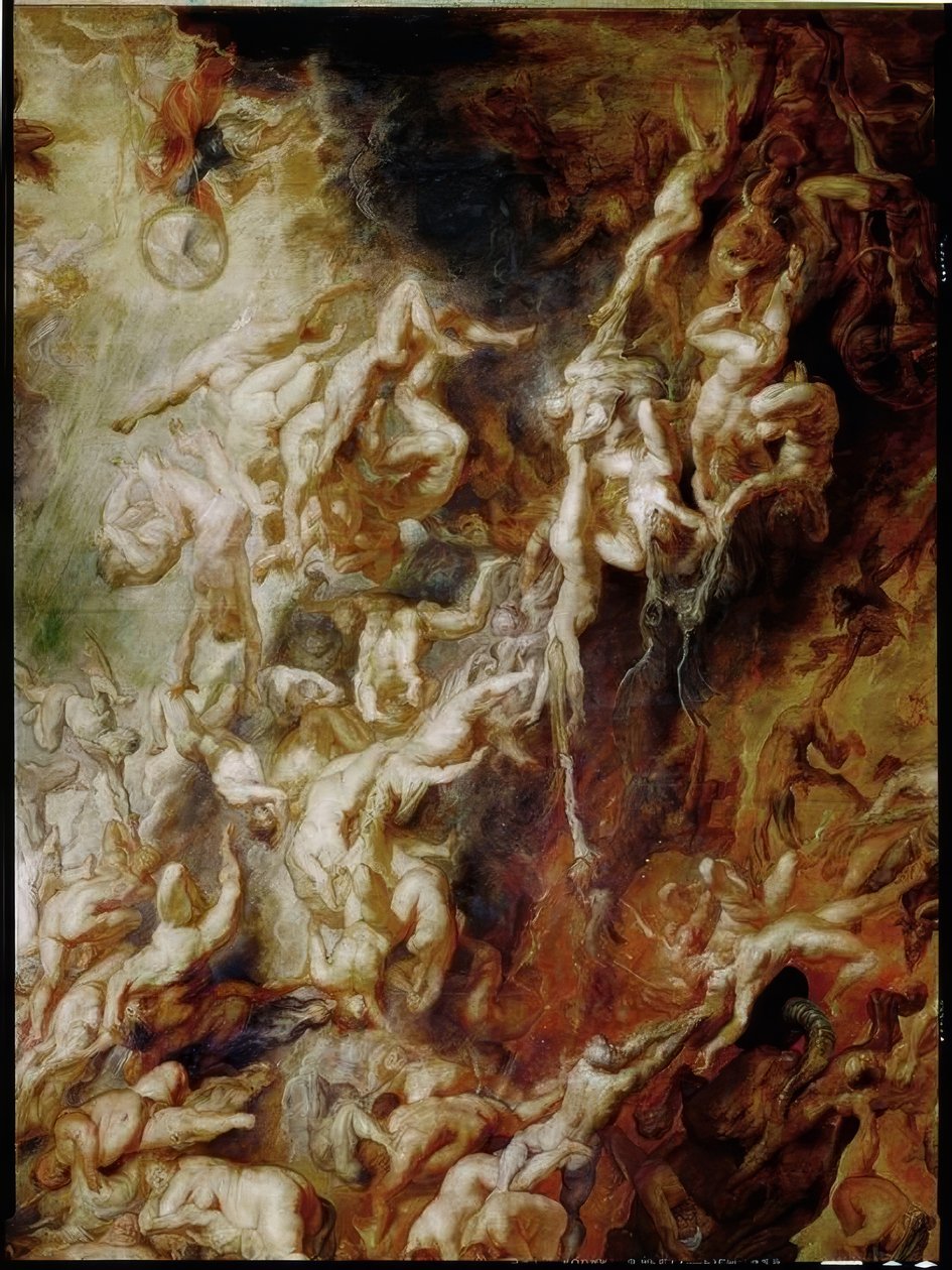 Upadek potępionych do piekła autorstwa Peter Paul Rubens
