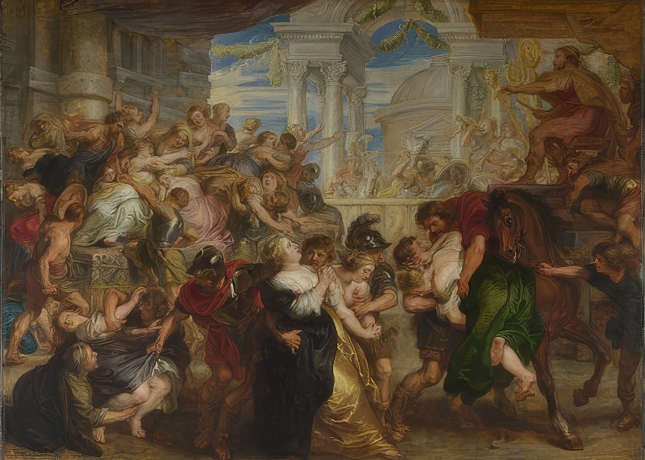 Rabunek Sabinek. Około 1635-40 autorstwa Peter Paul Rubens