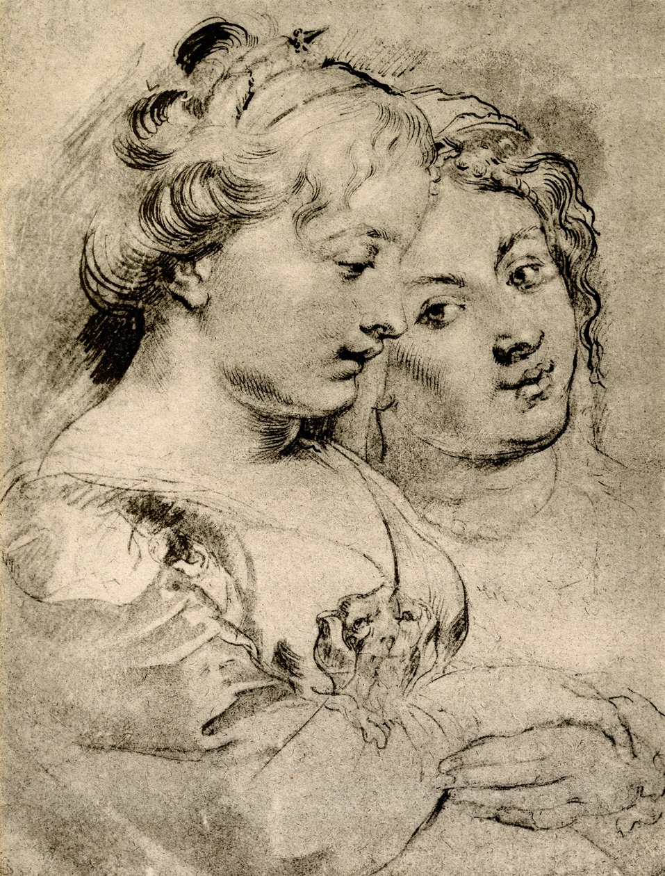 Szczegółowe badanie dwóch dziewczyn autorstwa Peter Paul Rubens