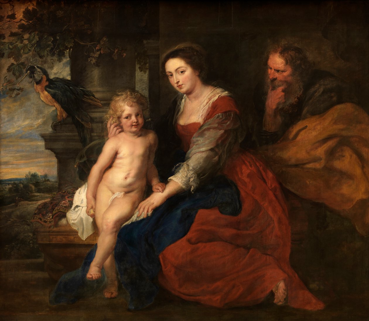 Święta Rodzina z papugą autorstwa Peter Paul Rubens