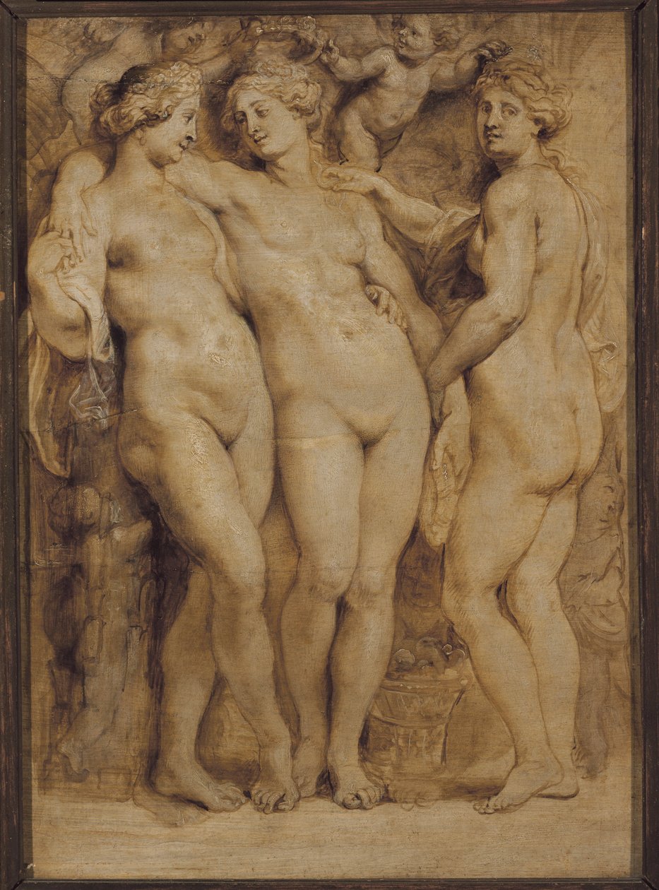 Trzy łaski (Malarstwo monochromatyczne) autorstwa Peter Paul Rubens
