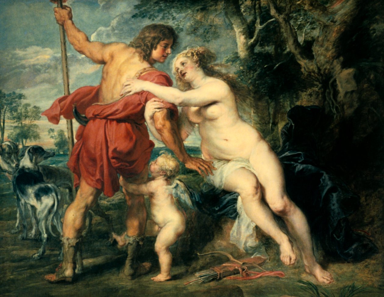 Wenus i Adonis, c1630 autorstwa Peter Paul Rubens
