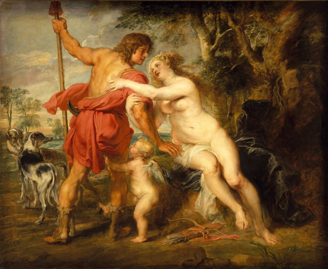 Wenus i Adonis, c.1635 autorstwa Peter Paul Rubens