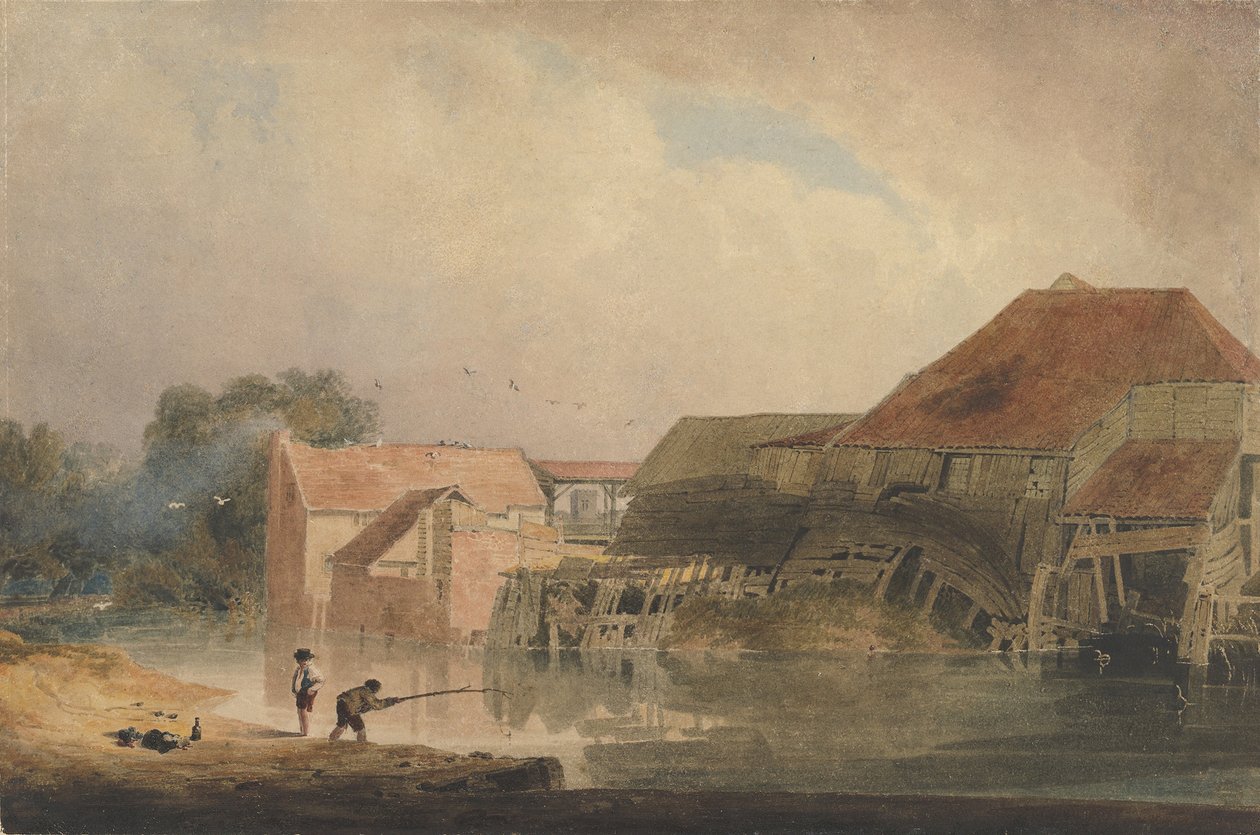Scena nadrzeczna Stary Młyn, 1805-10 . autorstwa Peter de Wint