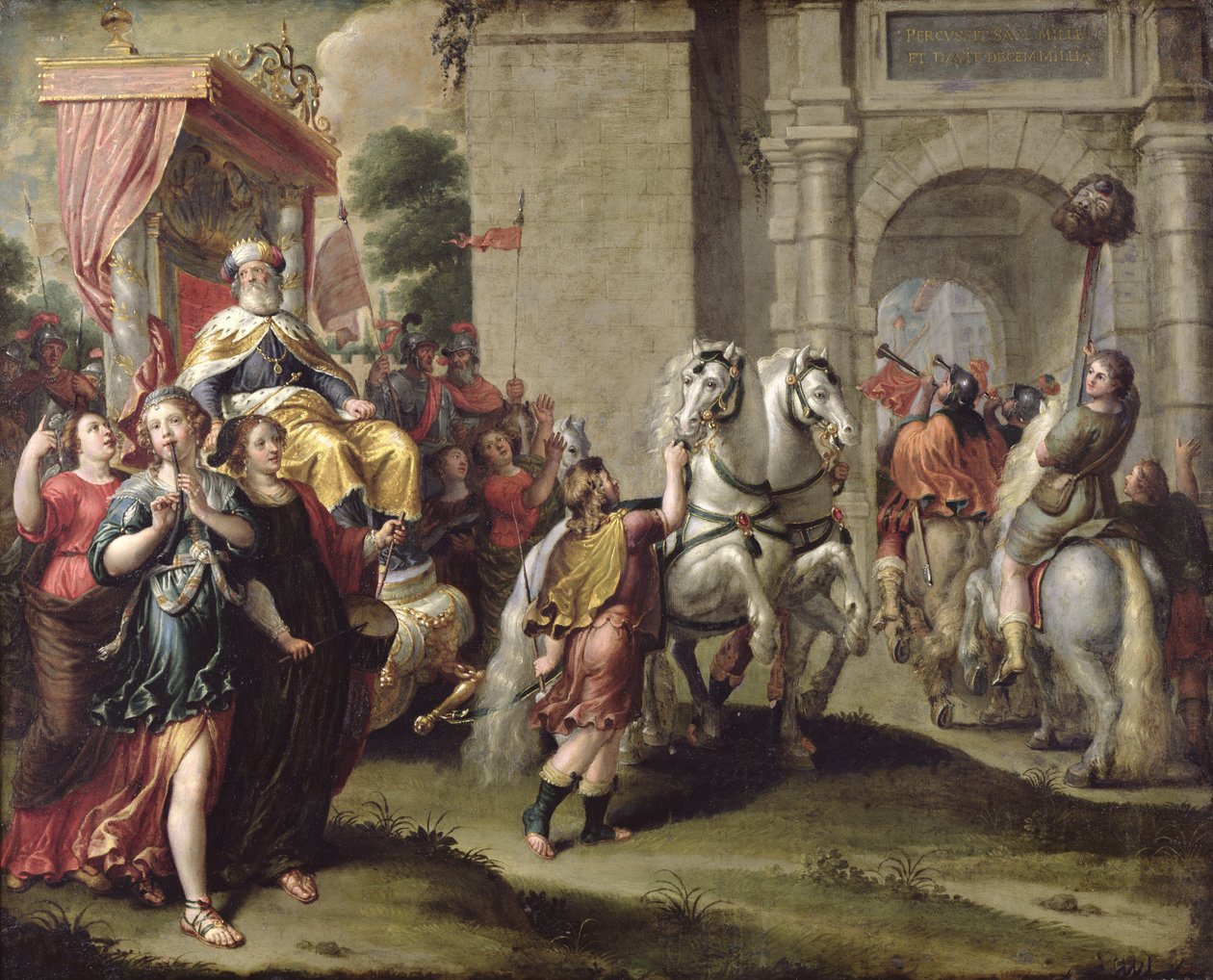 Triumf Dawida, ok. 1690 autorstwa Peter van Lint
