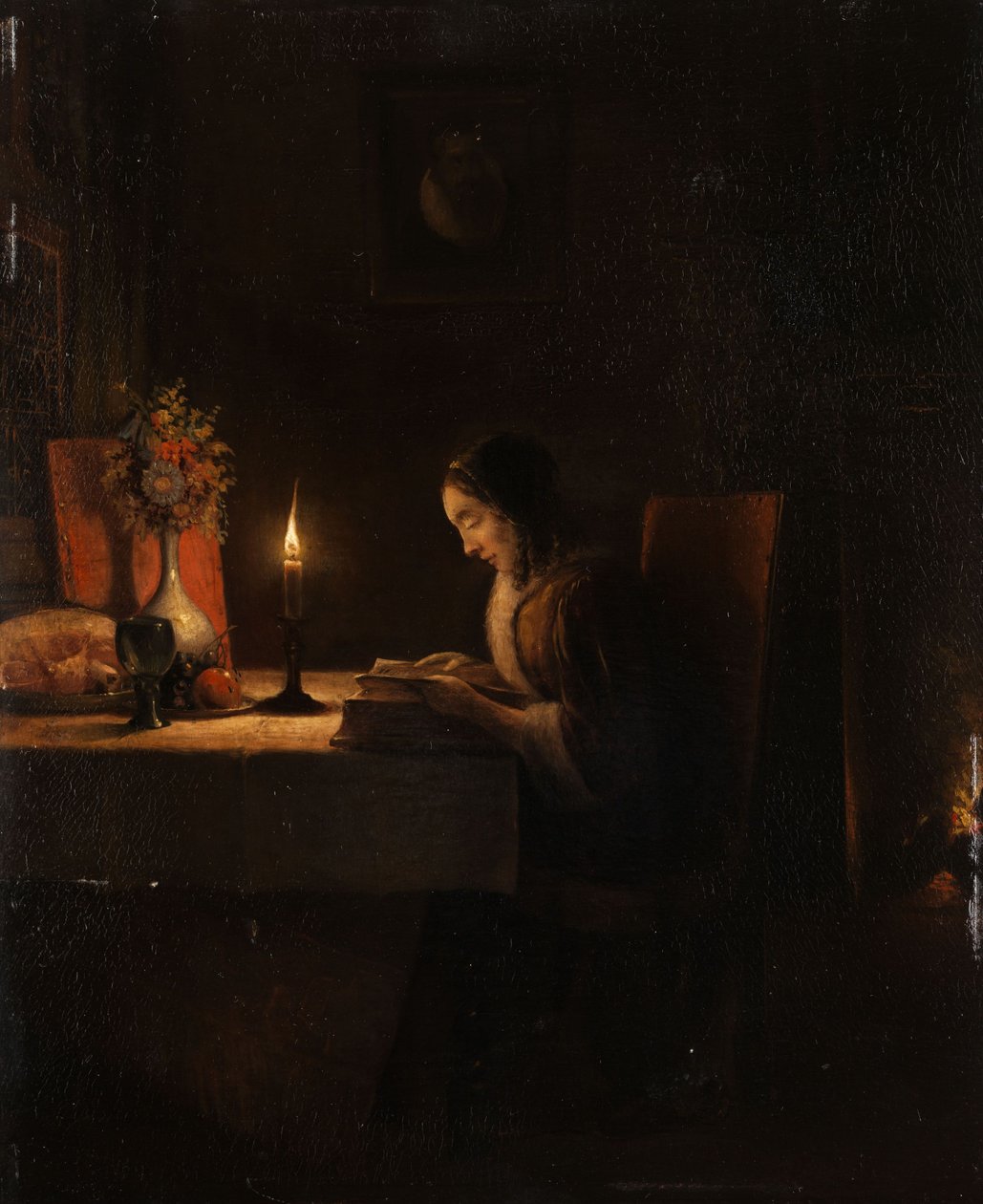 Czytanie przy świecach autorstwa Petrus van Schendel