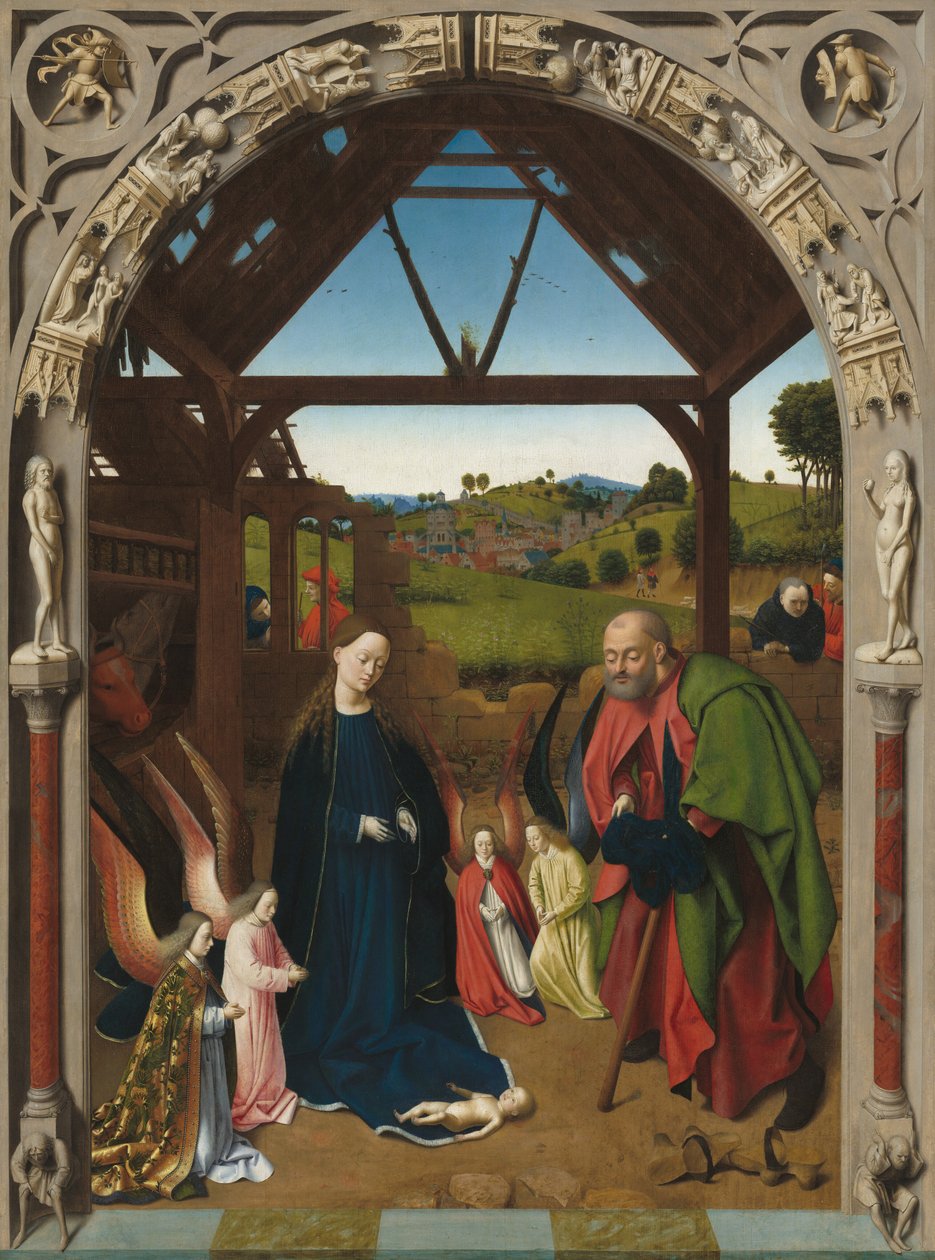 Narodzenia, c. 1450. autorstwa Petrus Christus