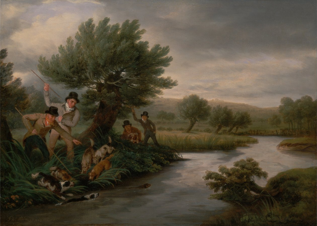 Spławianie wydry autorstwa Philip Reinagle