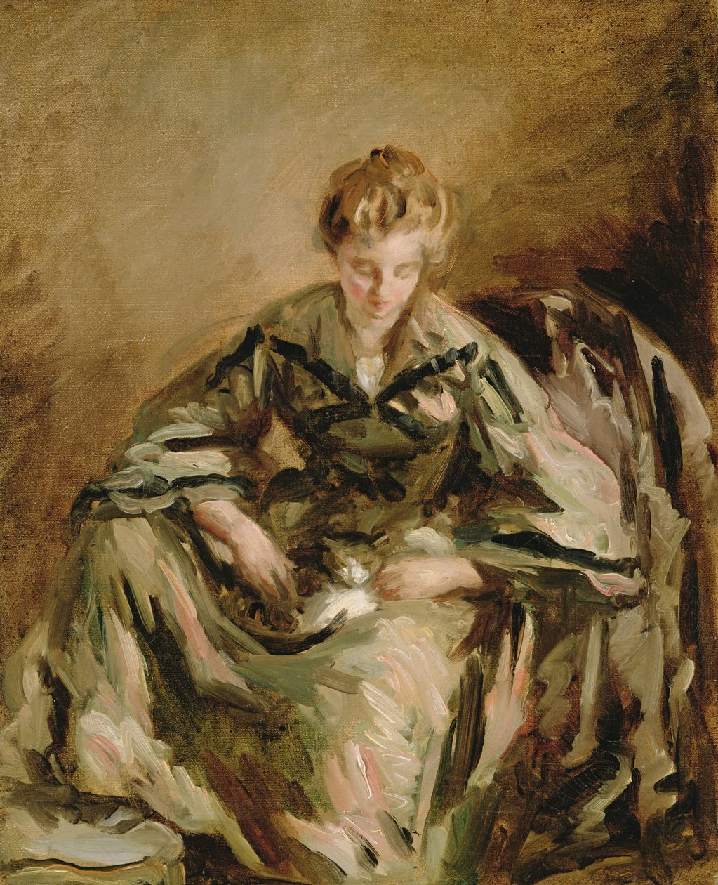 Dziewczyna z kotem autorstwa Philip Wilson Steer