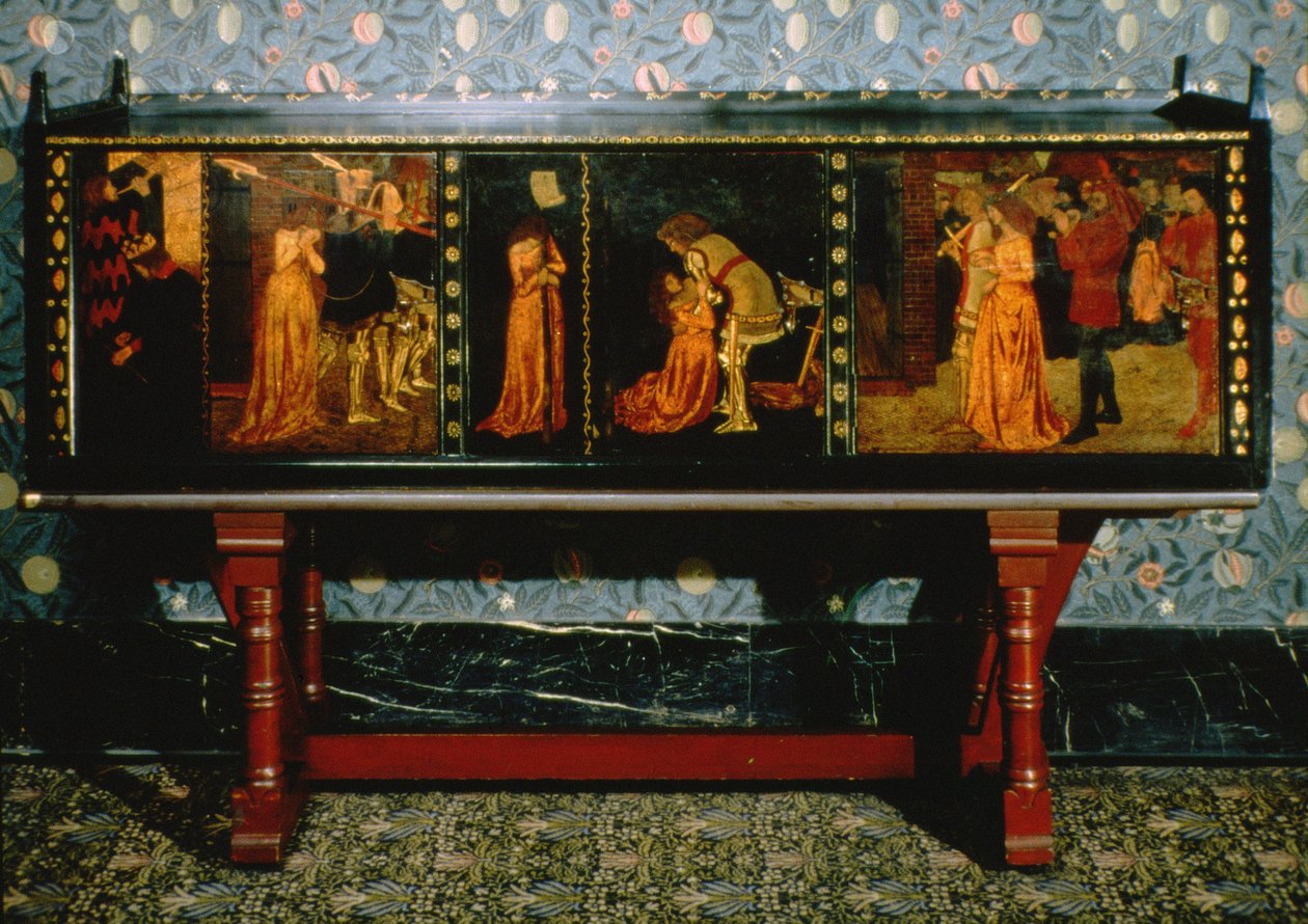 Gabinet św. Jerzego, 1861 (dąb z malowanymi panelami) autorstwa Philip Webb