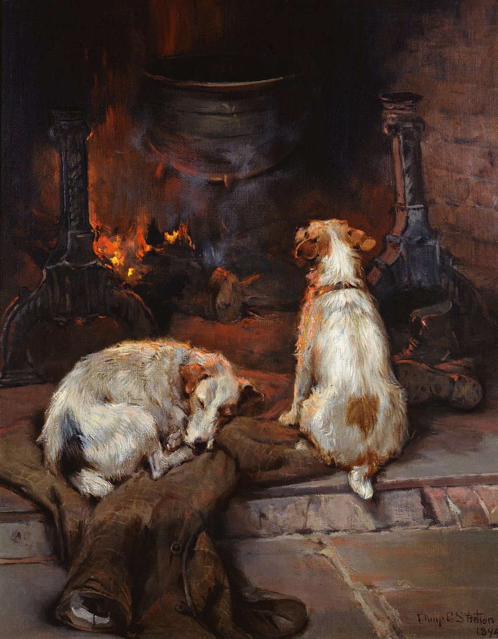 Przy ognisku, 1894 autorstwa Philip Eustace Stretton