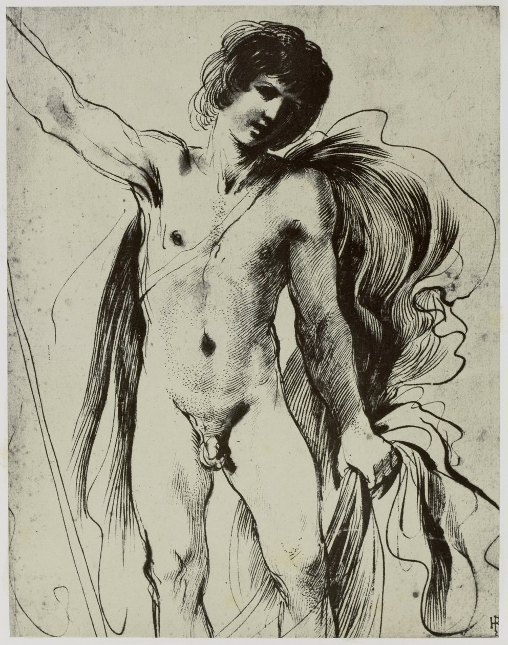 Guercino, młodzieniec autorstwa Philip Henry Delamotte