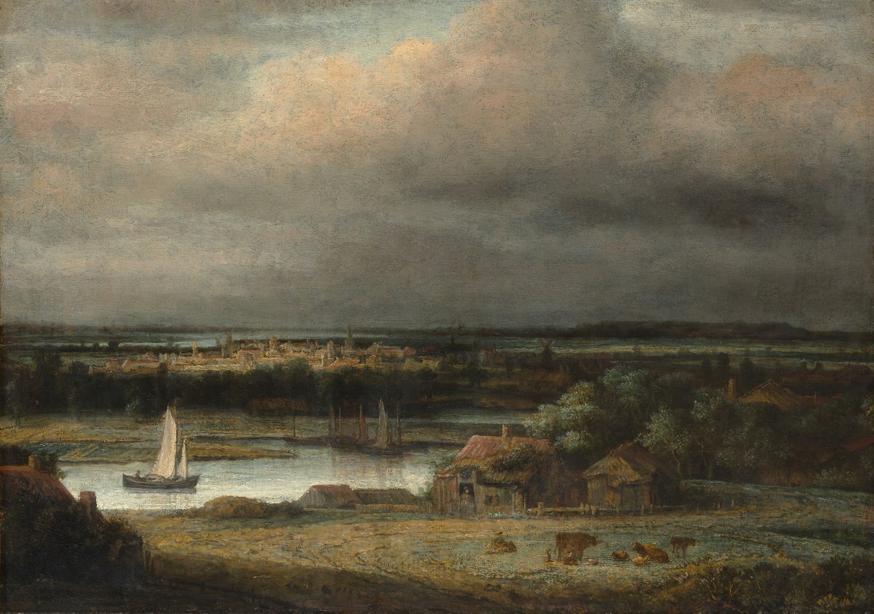 Krajobraz Szerokiej Rzeki, ca. 1648-49. autorstwa Philip Koninck