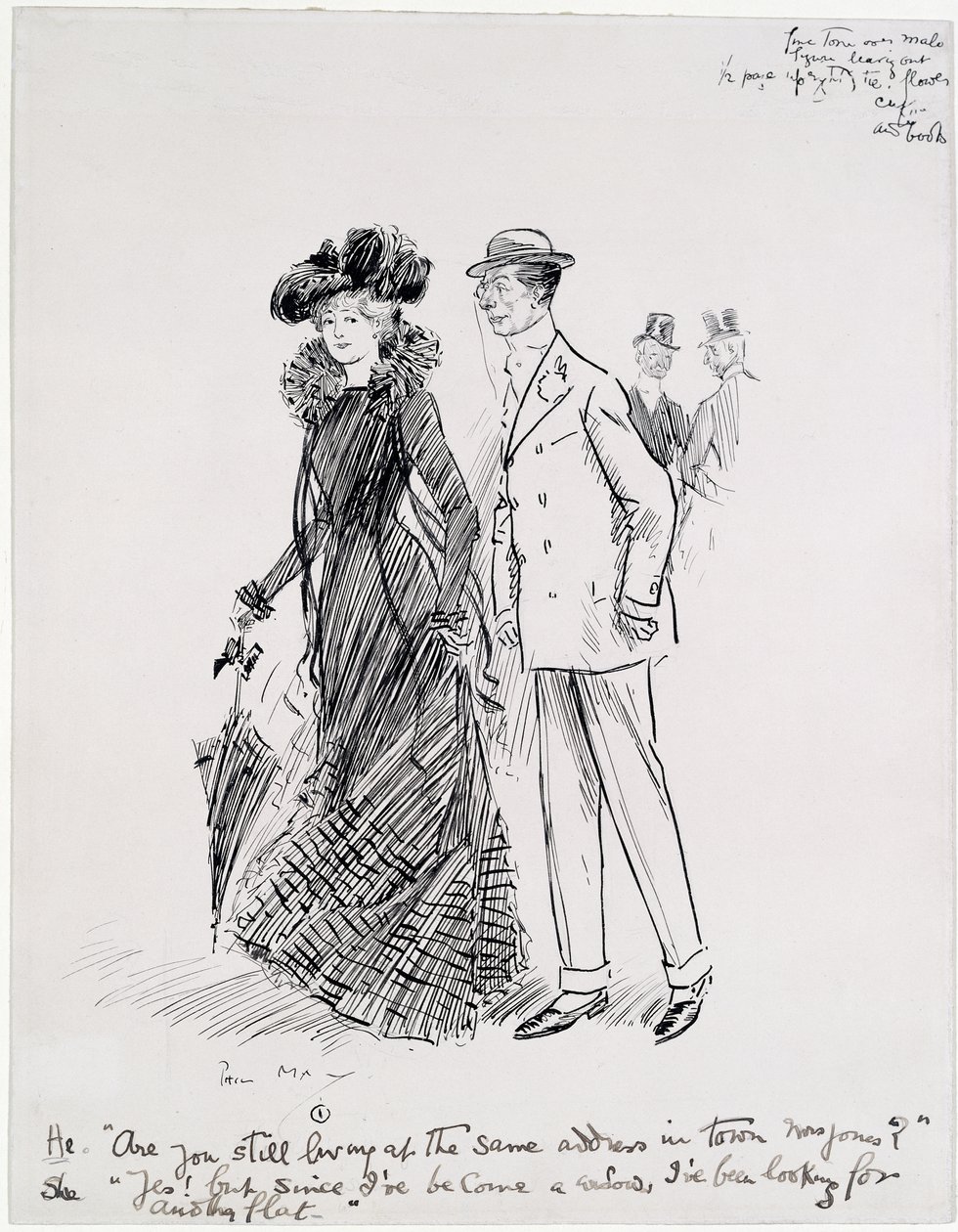 Pani Jones (pióro i atrament na papierze) autorstwa Philip William May