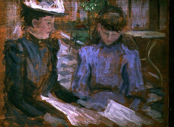 Matka i córka, Boulogne, ok.1894 (panel) autorstwa Philip Wilson Steer