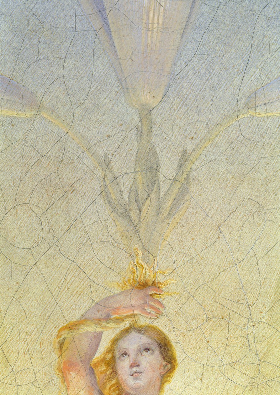 Fragment zorzy polarnej z „Rano”, 1808 (szczegóły z 141644) autorstwa Philipp Otto Runge