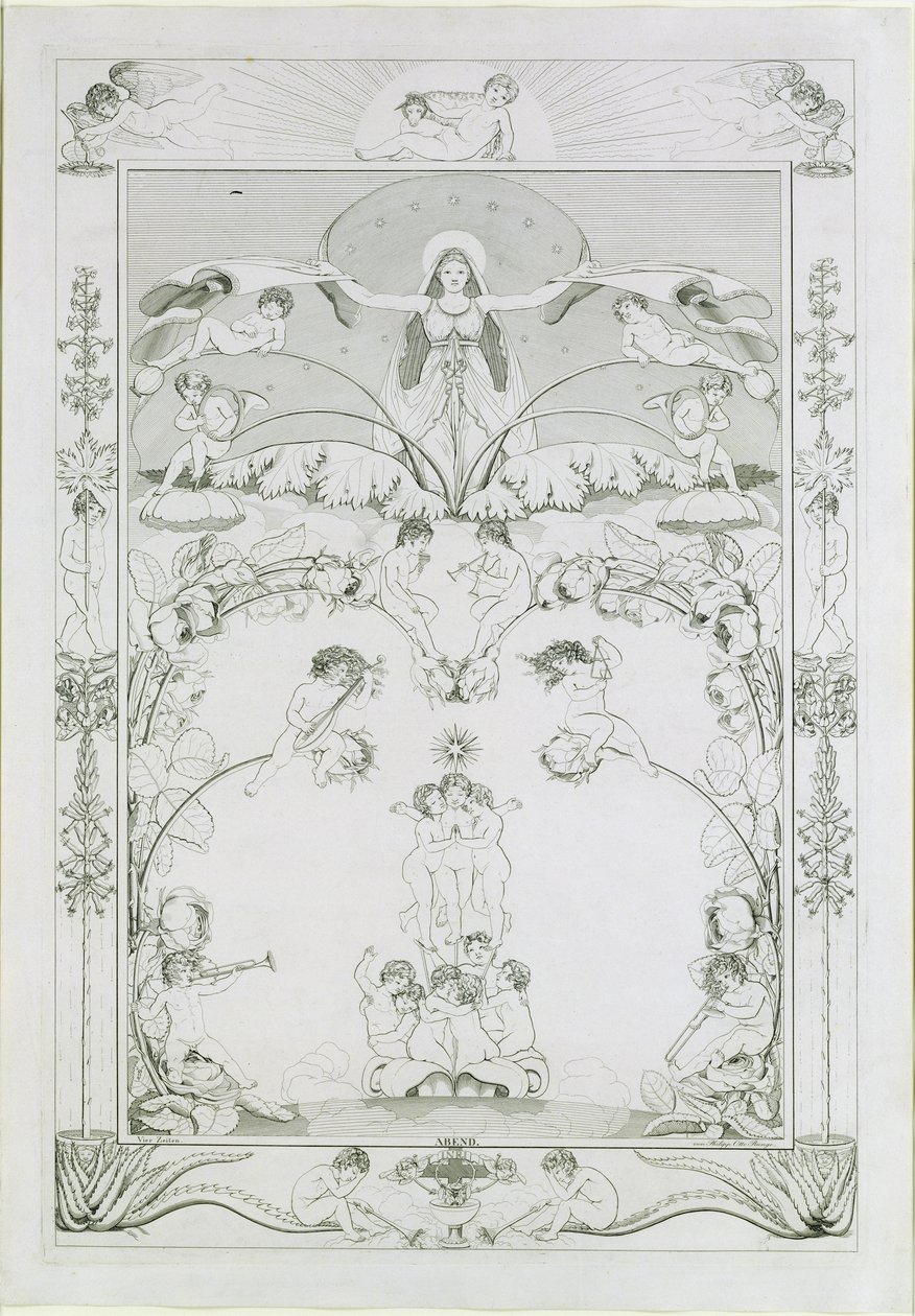 Wieczór, 1805 r. autorstwa Philipp Otto Runge