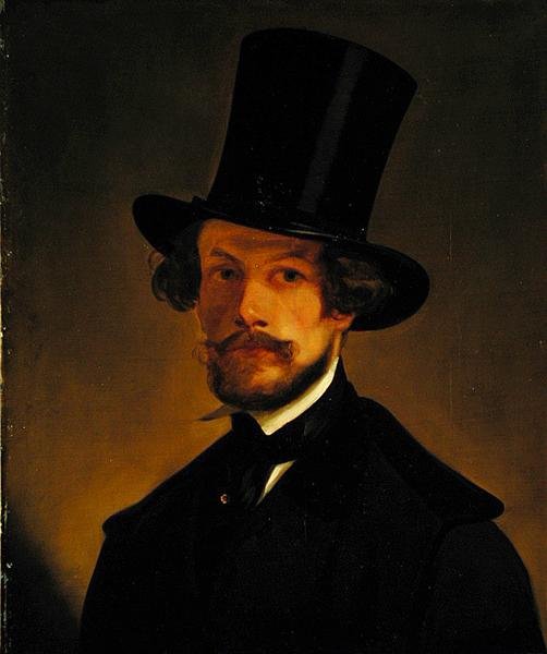 Autoportret, ok. 1845 (olej na papierze naklejony na karton) autorstwa Philipp Wirth