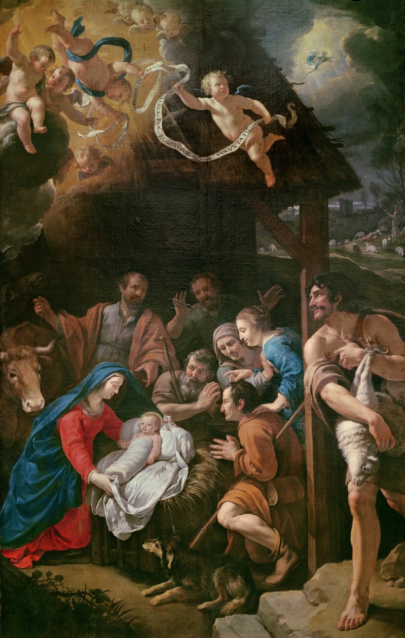 Adoracja pasterzy, 1628 r. autorstwa Philippe de Champaigne