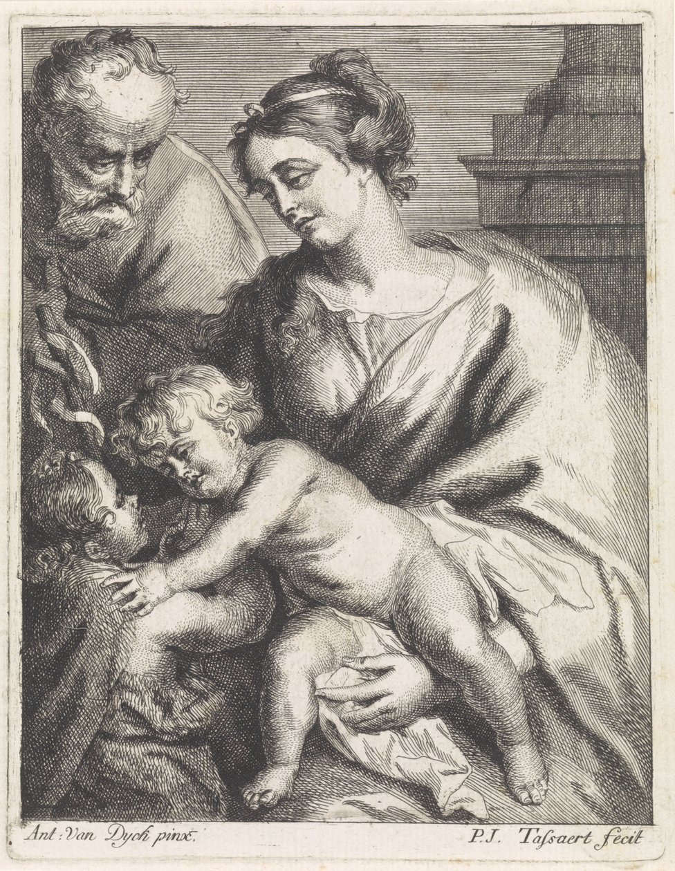 Święta Rodzina z Janem autorstwa Philippe Joseph Tassaert