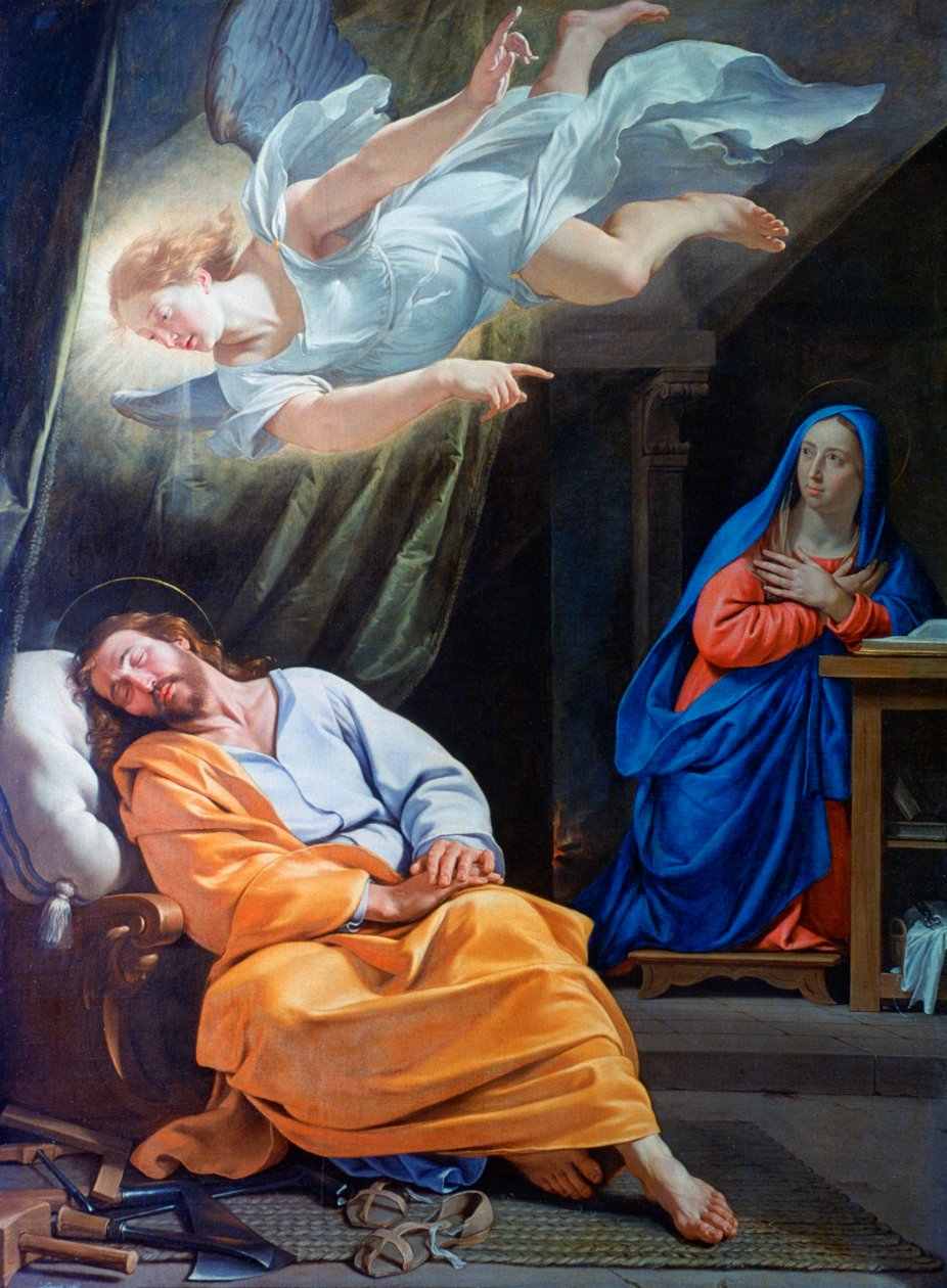 Sen św. Józefa, c1636 autorstwa Philippe de Champaigne