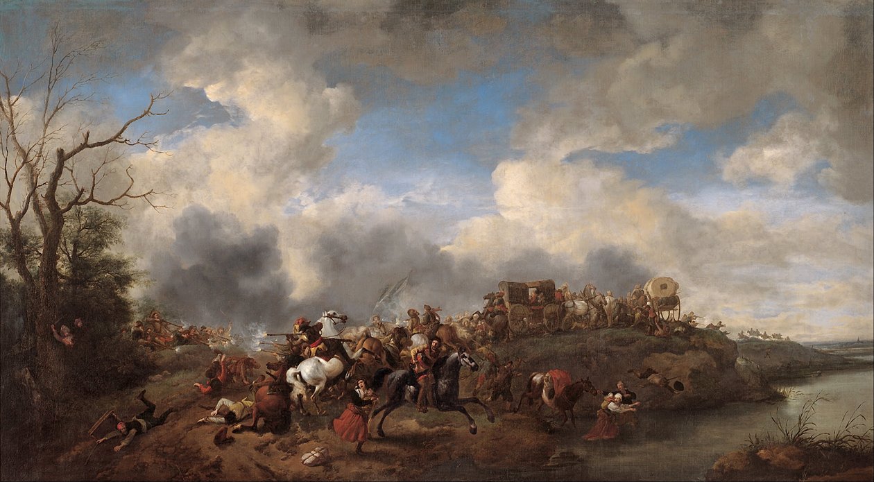 Bitwa kawalerii autorstwa Philips Wouwerman