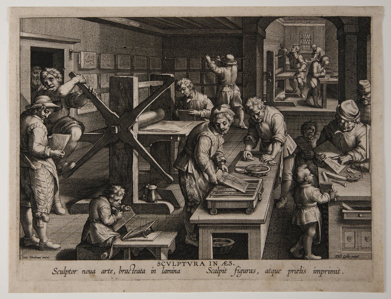 Wynalezienie miedziorytu, ok. 1591 r. (rycina) autorstwa Philips Galle