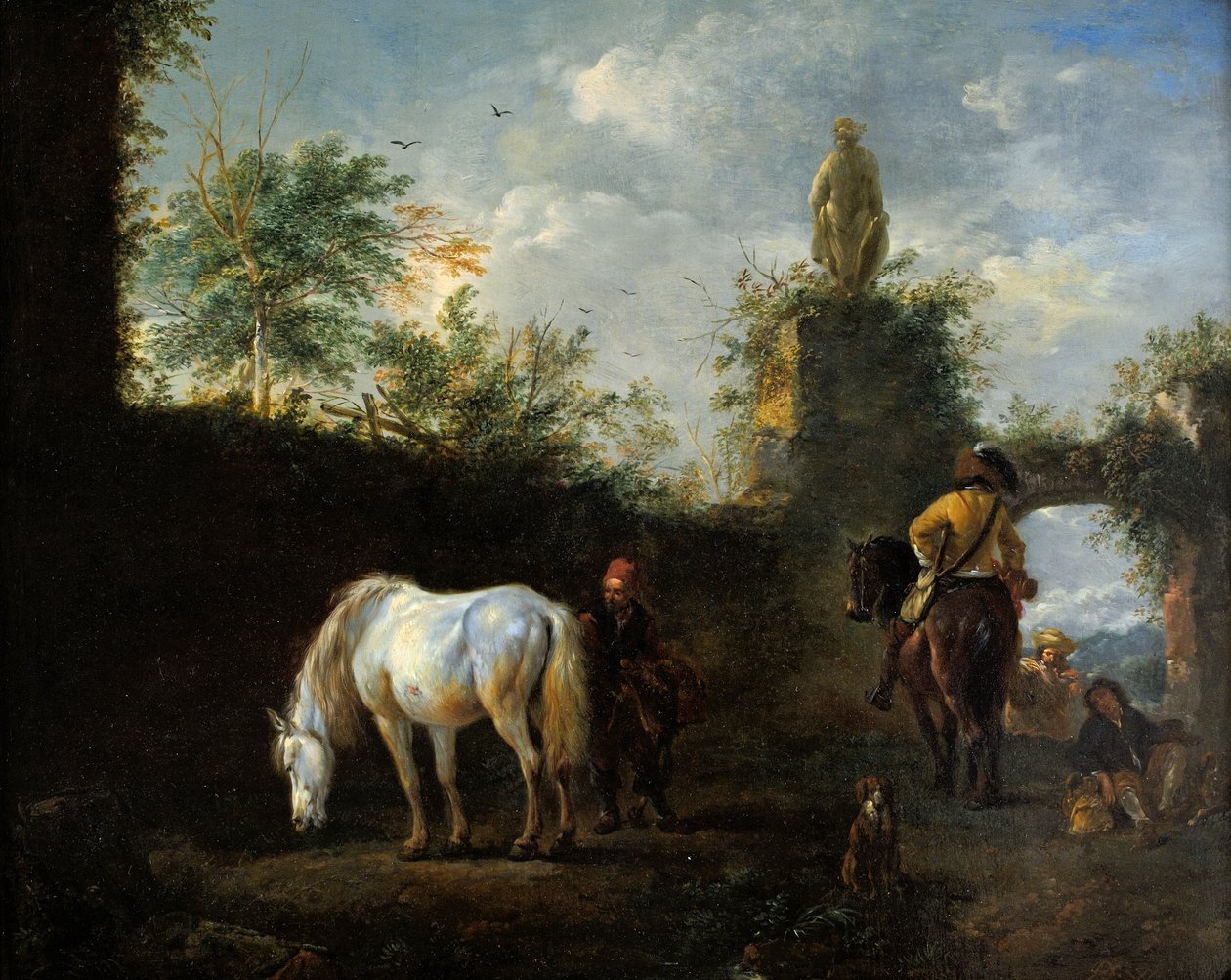 Impreza Hawkinga, ok. 1665 r autorstwa Philips Wouwerman