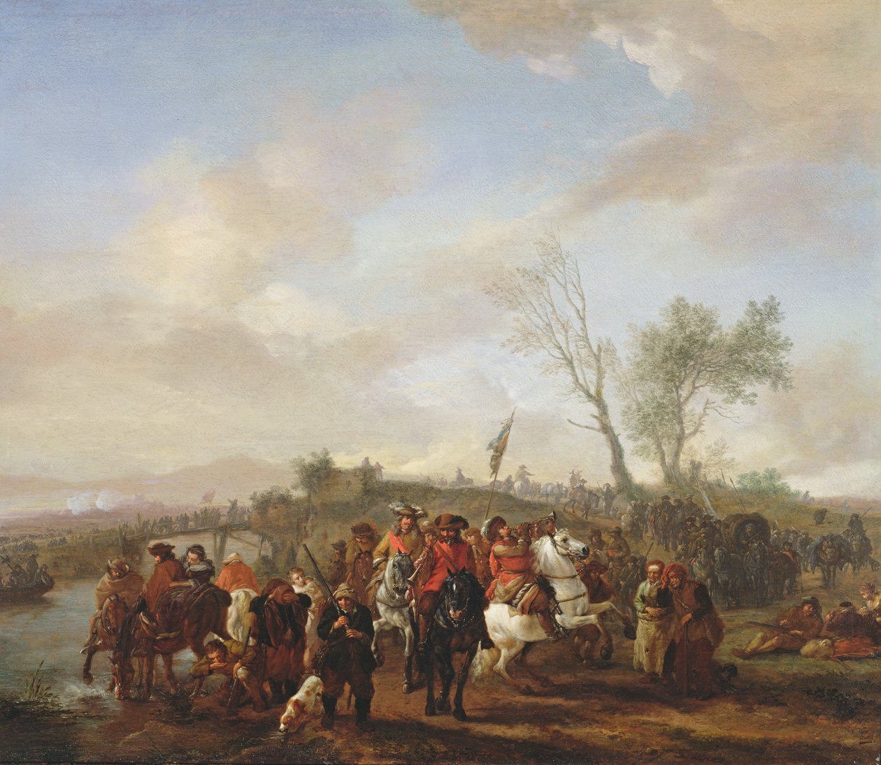Armia w marszu (panel) autorstwa Philips Wouwerman
