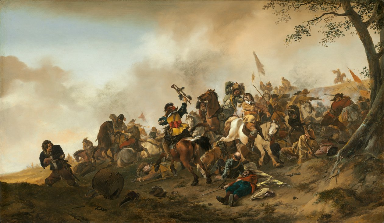 Scena bitewna, ok. 1645-6 autorstwa Philips Wouwerman