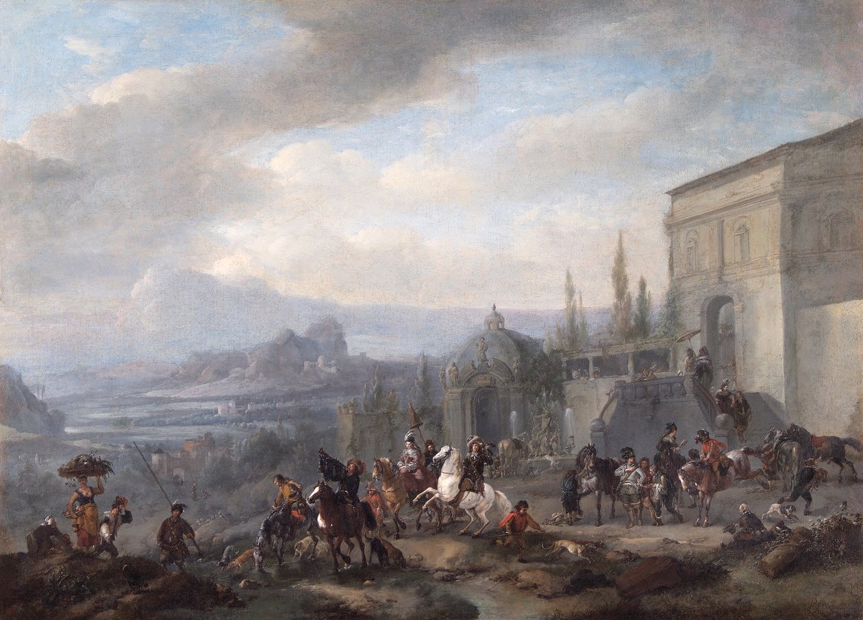 „Odlot partii Hawkingów”, ok. 1650 r. autorstwa Philips Wouwerman