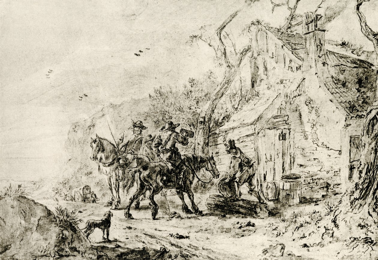 Zatrzymaj się w tawernie autorstwa Philips Wouwerman