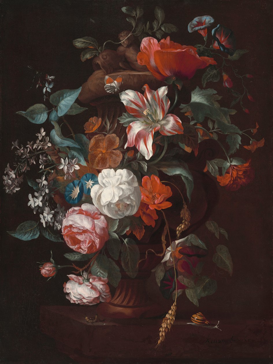 Kwiaty w wazonie, ok. 1700. autorstwa Philips van Couwenbergh