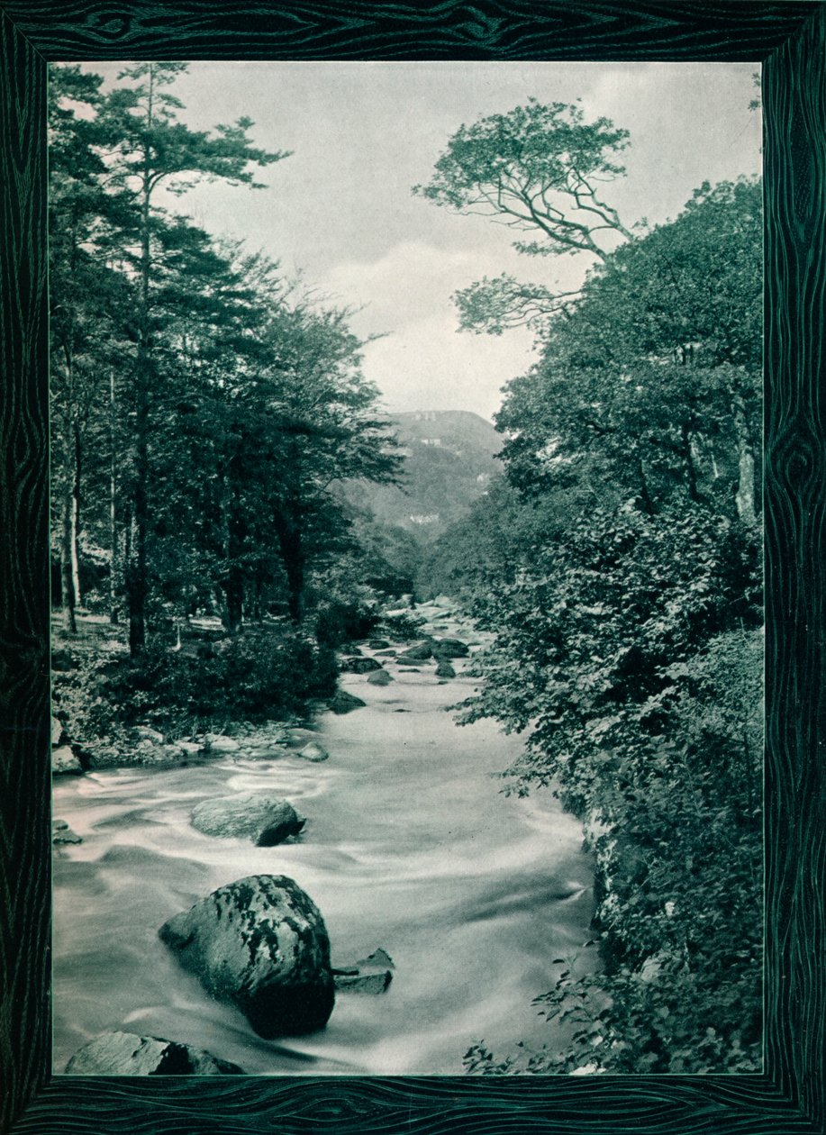 Rzeka Lyn, Lynmouth, ok. 1908 r. autorstwa Photochrom Co Ltd of London