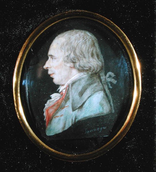 Portret Guya Allana (wc na kości słoniowej) autorstwa Piat Joseph Sauvage