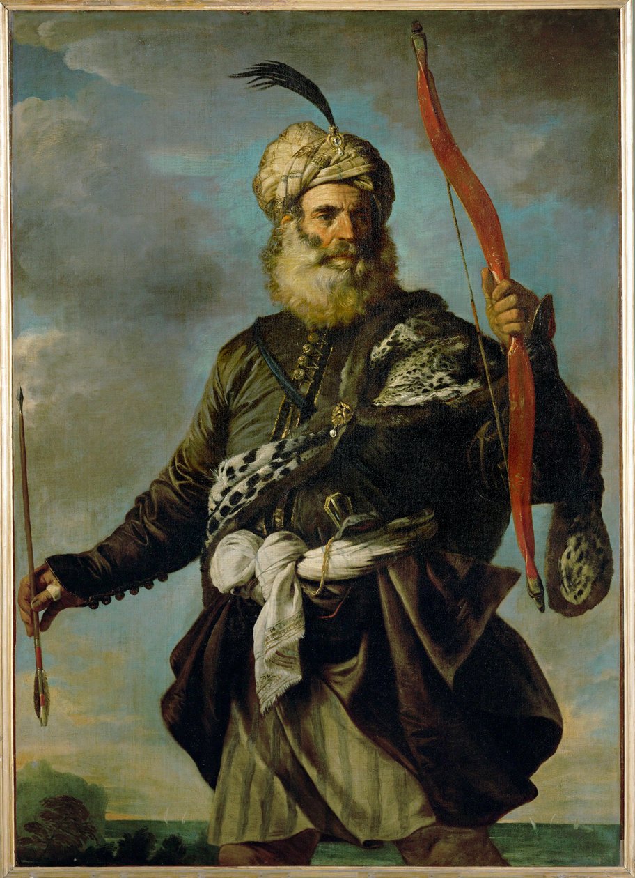 Orientalny wojownik trzymający łuk ... autorstwa Pier Francesco Mola