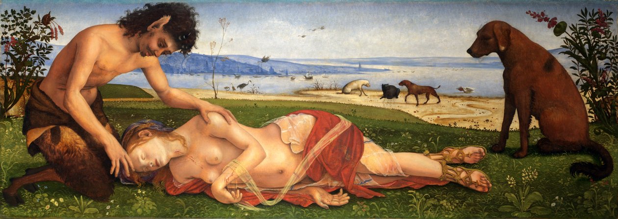 Satyr żałoba nad nimfą, ok.1495 autorstwa Piero di Cosimo
