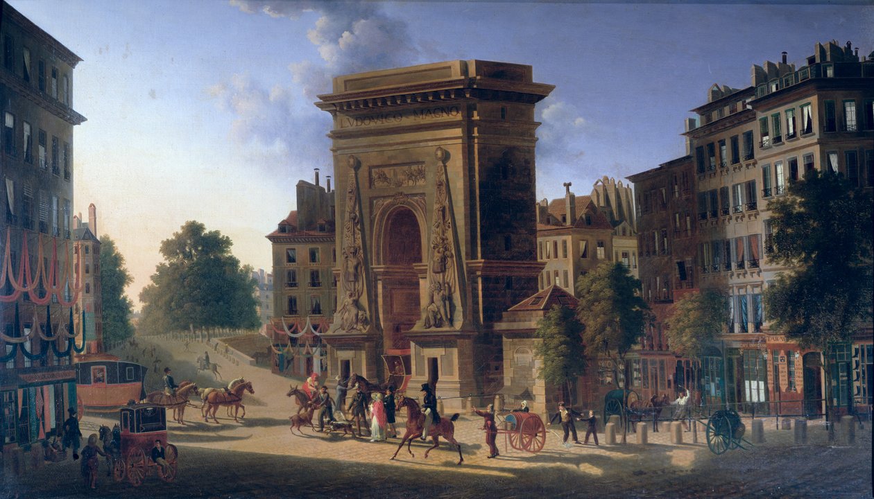 Widok na Porte St. Denis i Boulevard de Bonne Nouvelle autorstwa Pierre Alexandre Pau de Saint Martin