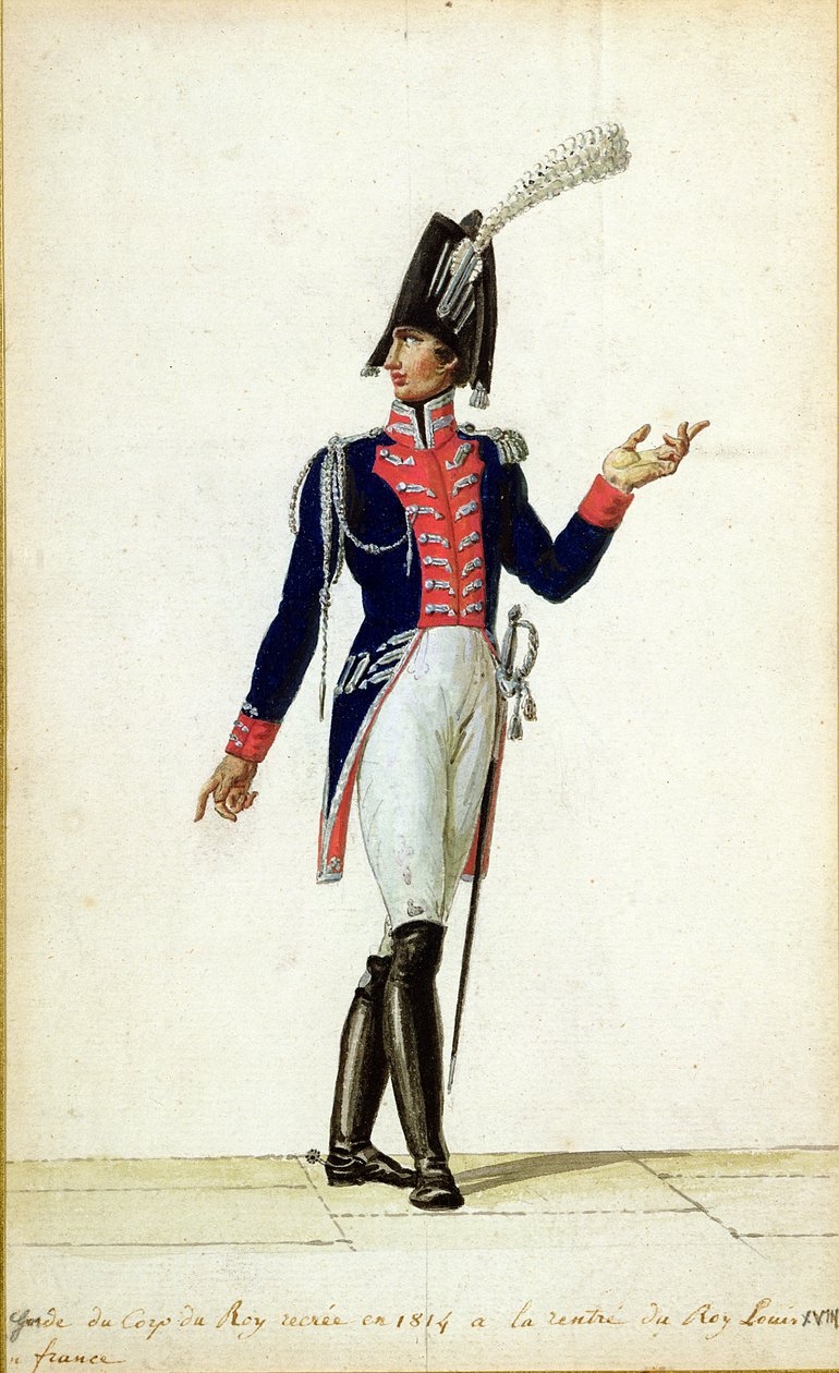 Oficer Garde du Corps króla Ludwika XVIII (1755-1824) w 1814 r. autorstwa Pierre Antoine Lesueur