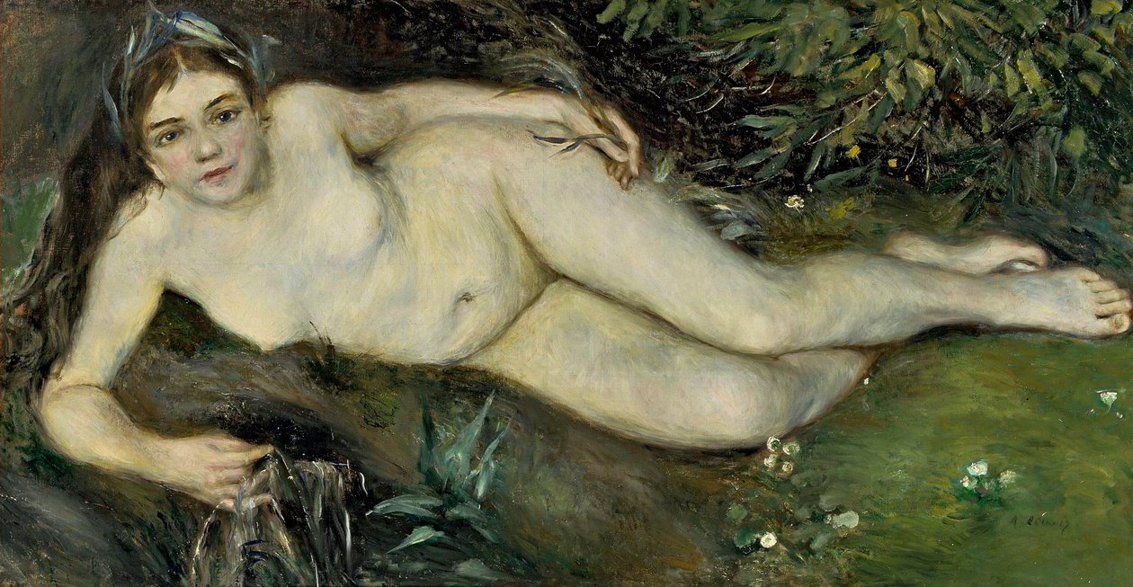 Nimfa nad strumieniem, 1869-70 autorstwa Pierre Auguste Renoir