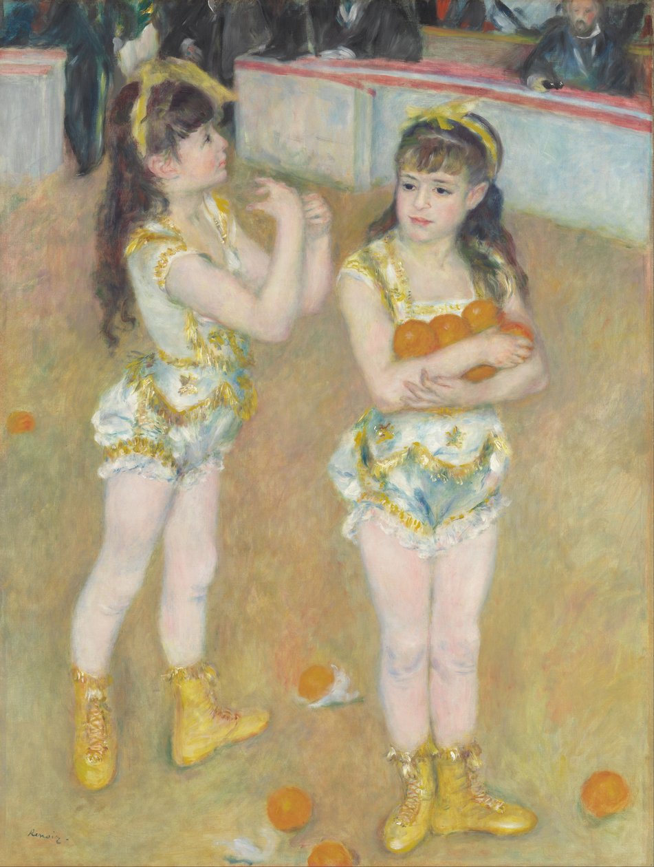 Akrobaci w Cirque Fernando (Francisca i Angelina Wartenberg) autorstwa Pierre Auguste Renoir