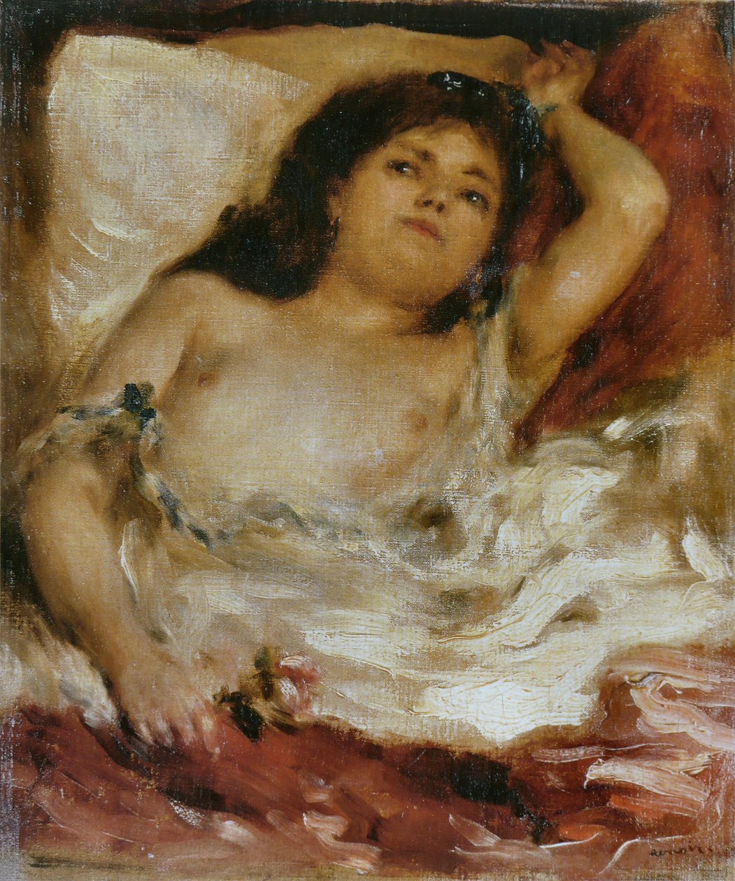 Półnaga kobieta leżąca autorstwa Pierre Auguste Renoir