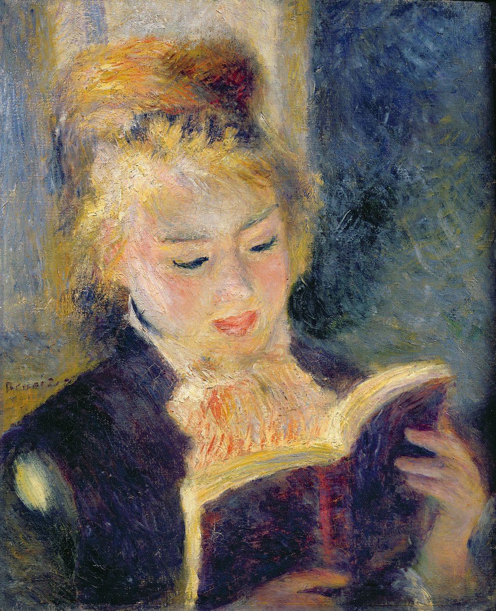 Dziewczyna czytająca, 1874 autorstwa Pierre Auguste Renoir