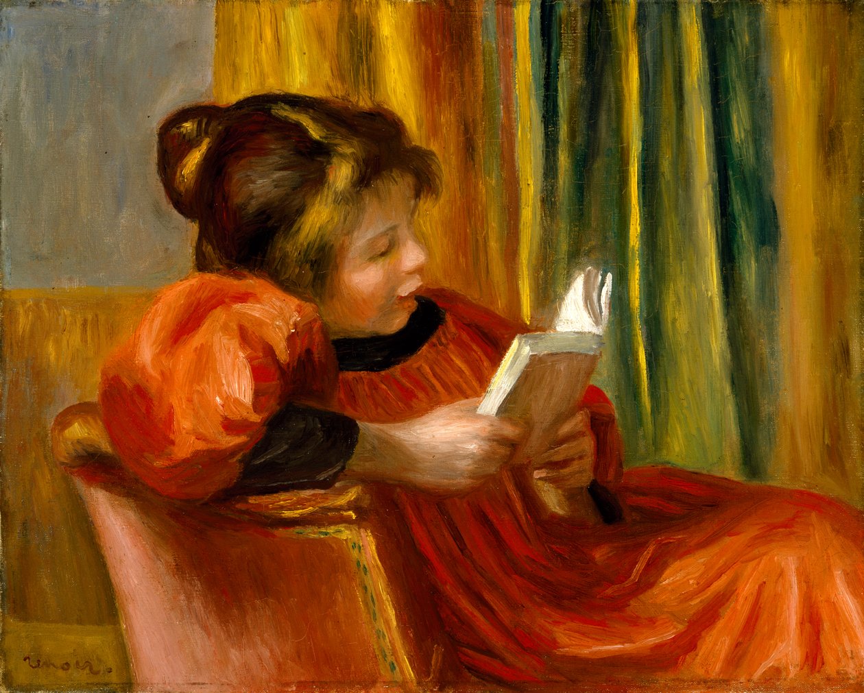 Dziewczyna czytająca, c.1890 autorstwa Pierre Auguste Renoir