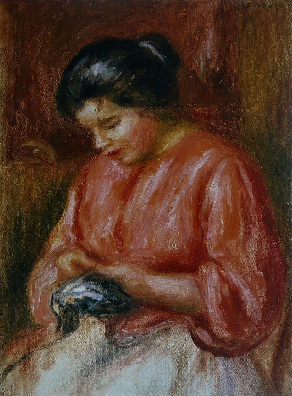 Dziewczyna w czerwieni autorstwa Pierre Auguste Renoir