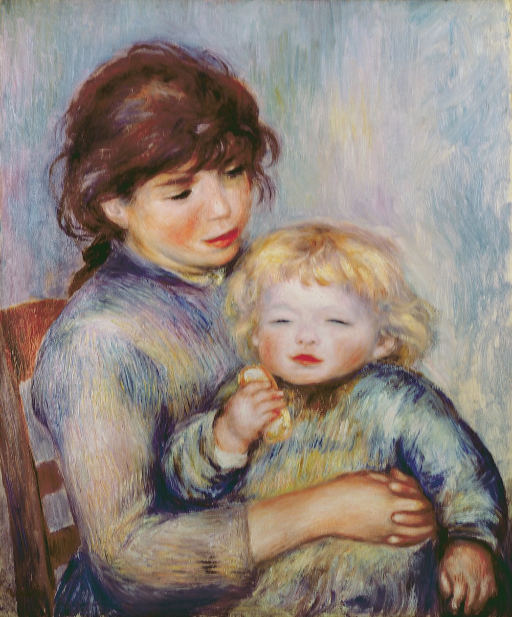Macierzyństwo, czyli dziecko z ciastkiem, 1887 autorstwa Pierre Auguste Renoir